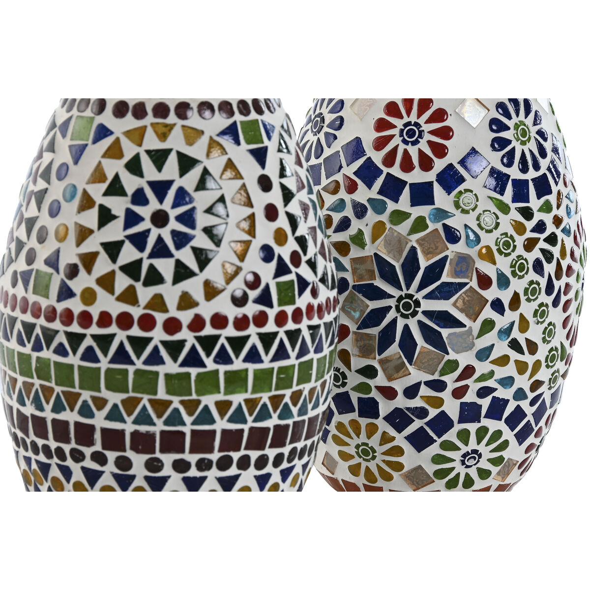 Table lamp Home ESPRIT Multi-colored Aluminum Glass 220 V 14 x 14 x 19 cm (2 pieces)-2