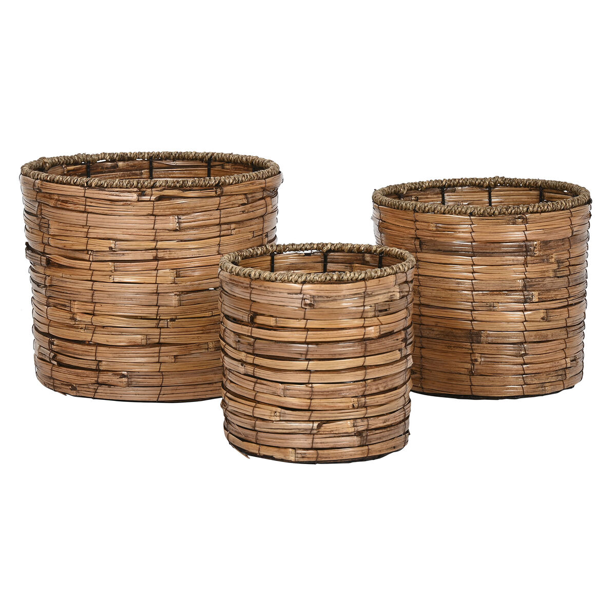 Home ESPRIT Brown Metal Rattan Tropical 31 x 31 x 27 cm-4
