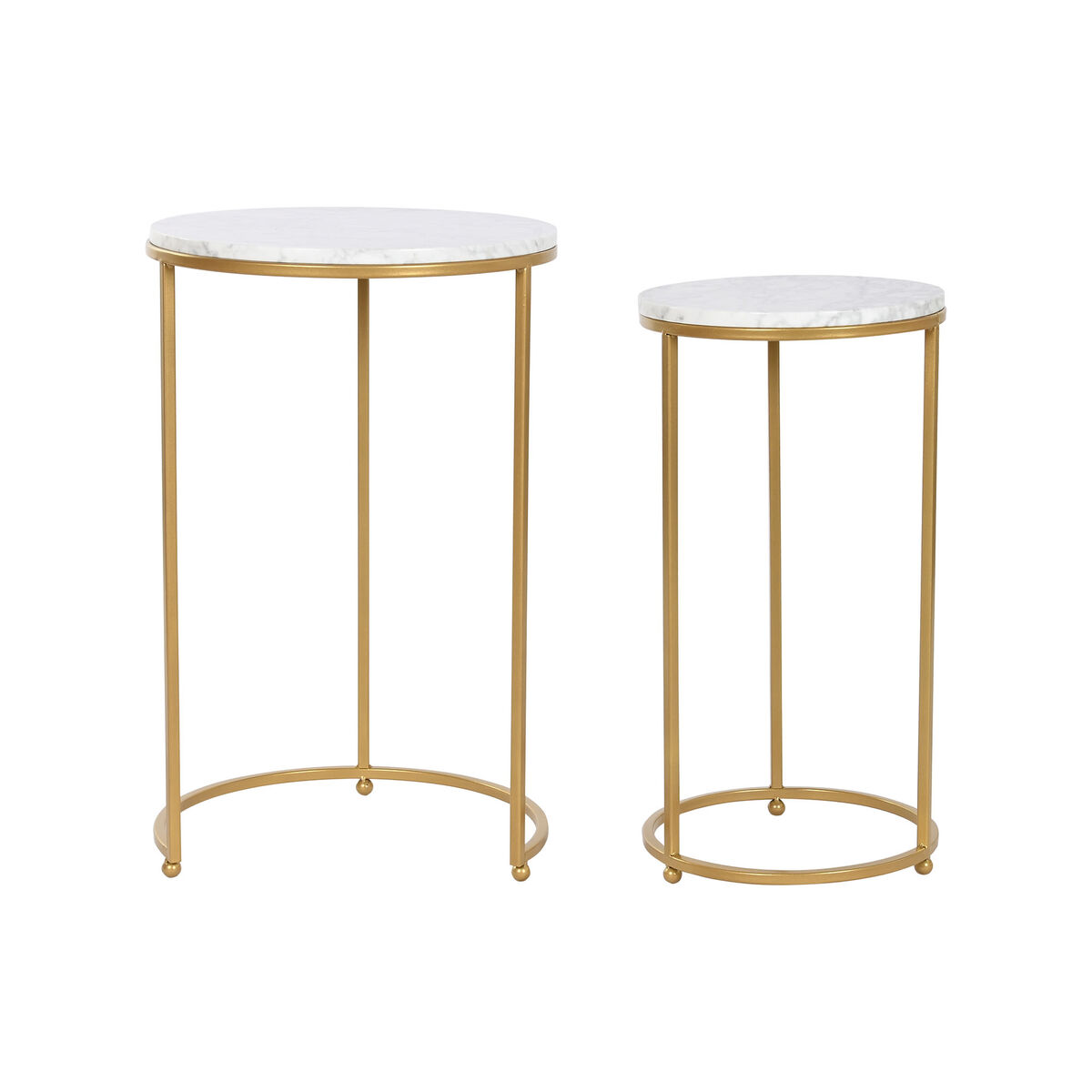 Home ESPRIT Gold Plated Metal Marble 40 x 40 x 64 cm-4