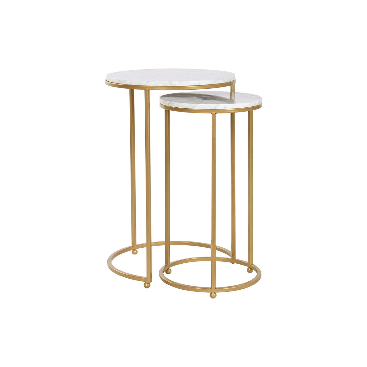Home ESPRIT Gold Plated Metal Marble 40 x 40 x 64 cm-5