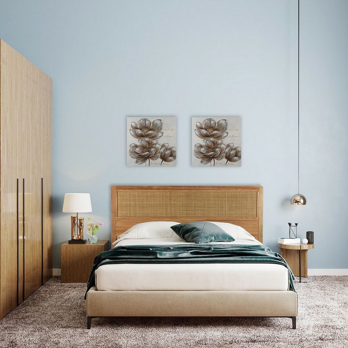 Изголовье кровати Versa ротанг Древесина павловнии (120 x 3,5 x 160 cm)-4