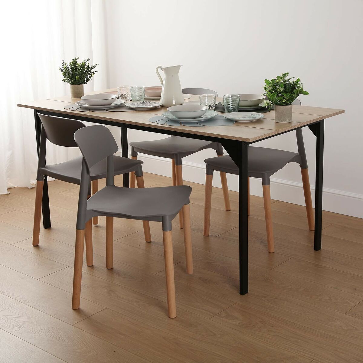 Versa Chair Grey 45 x 76 x 42 cm (4 pieces)-3