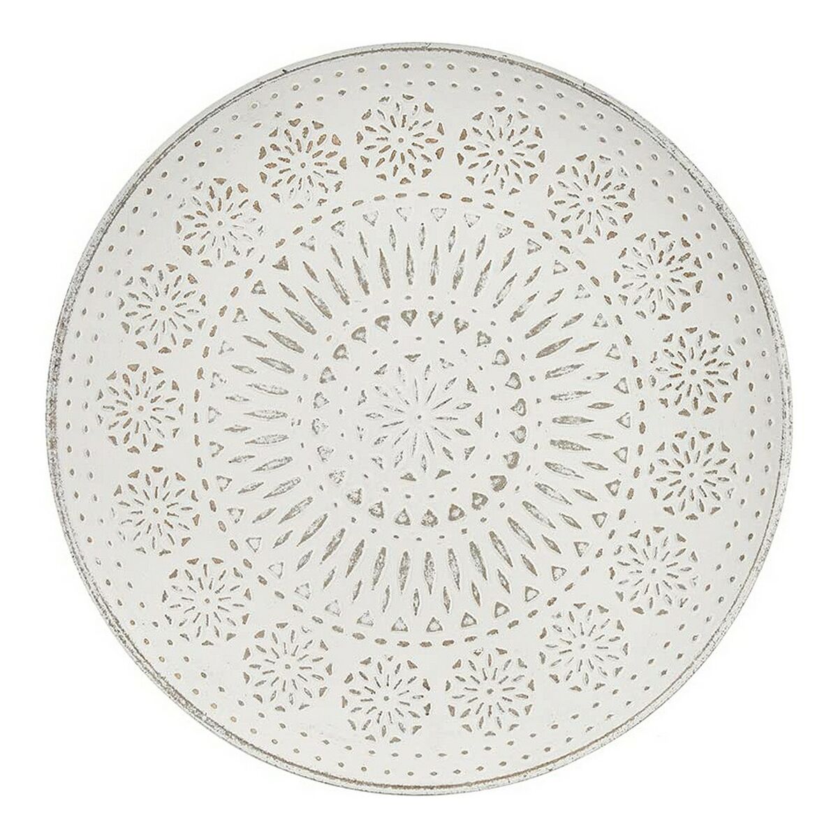 Вспомогательный стол Mandala 40 x 39 x 40 cm Деревянный Коричневый Белый-2