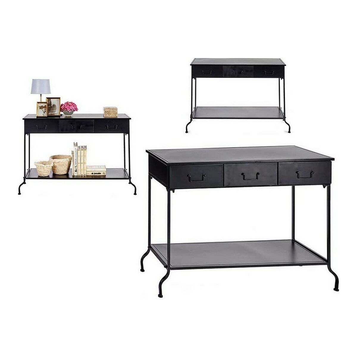 Black Metal Pedestal (43 x 121 x 84.5 cm)-2