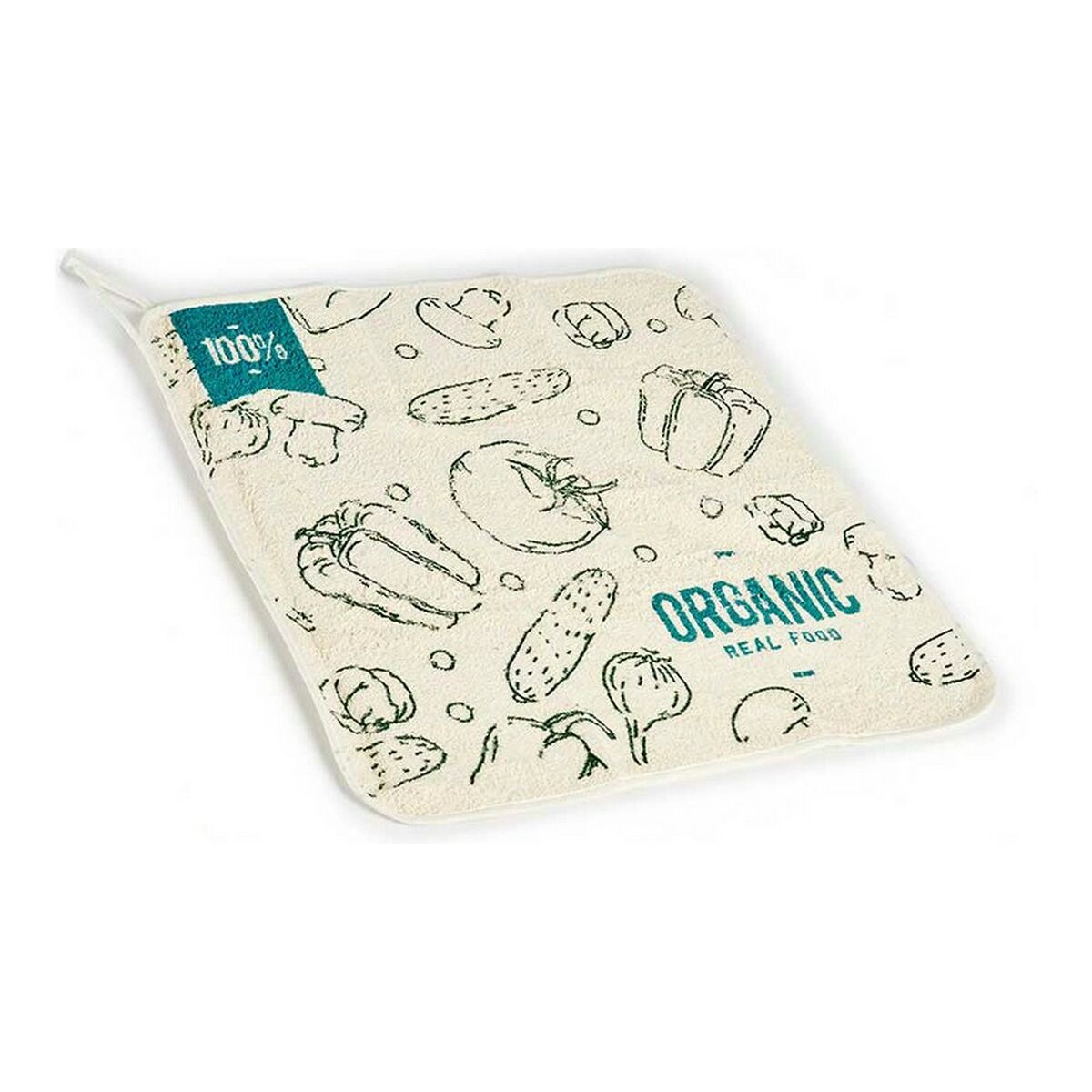Toalha de cozinha Organic Branco Verde
