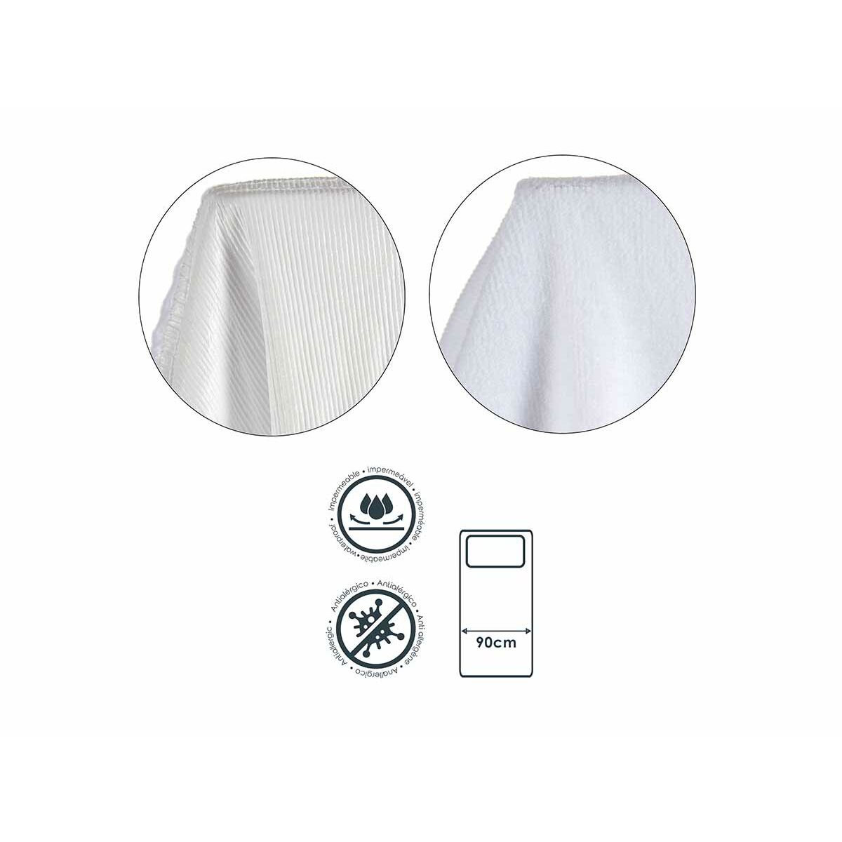Protective mattress White 26 x 34 x 5 cm (90 x 110 cm)-3