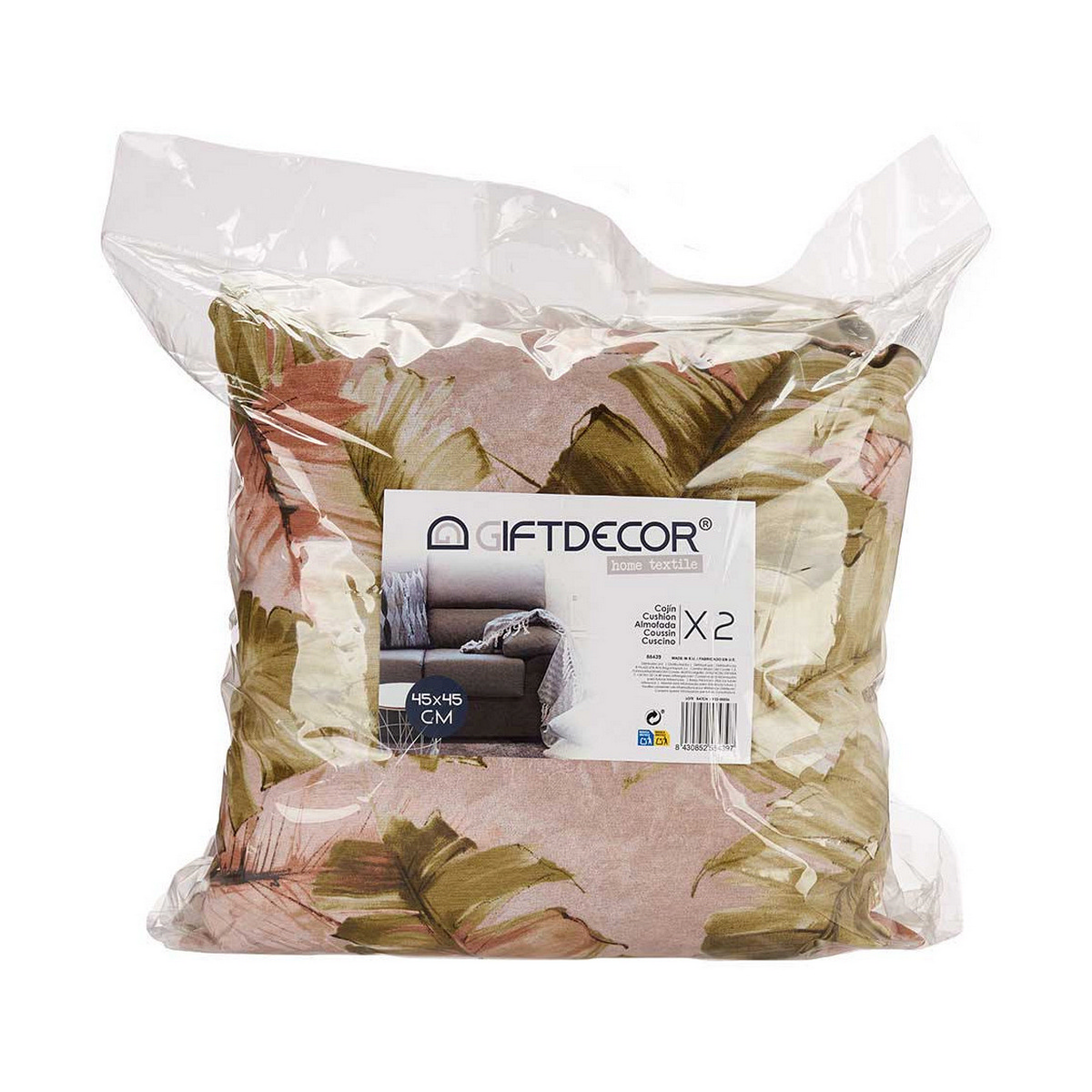 Pillow Green 2 pieces Plant leaf-3