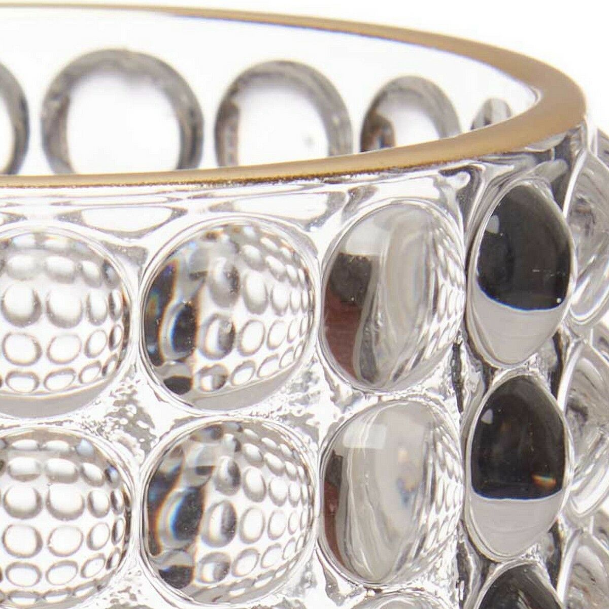 Подсвечник Очки 8,5 x 12,5 x 8,5 cm Позолоченный Прозрачный Cтекло-2