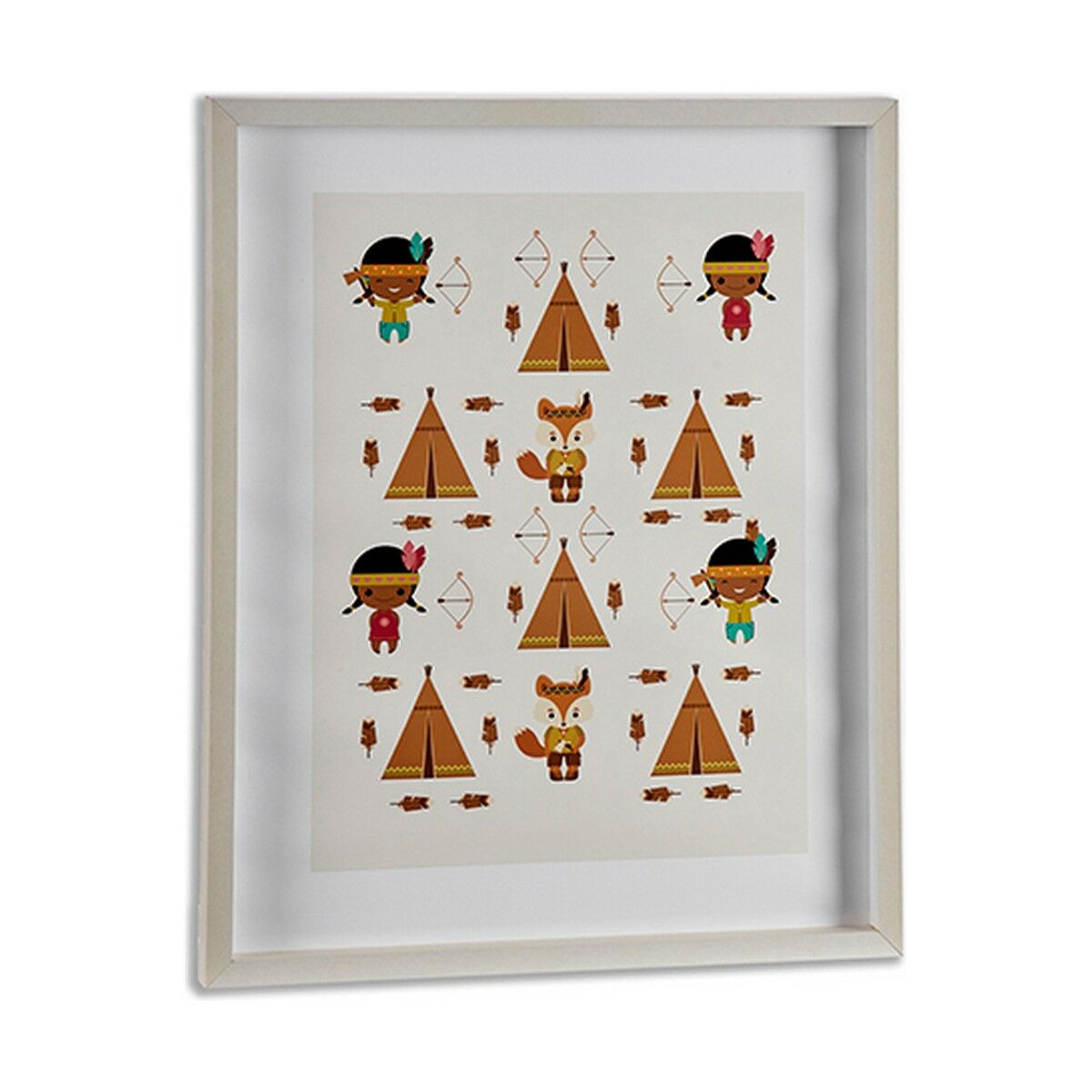 Картина Коричневый Деревянный Белый (6 штук) (2,5 x 52 x 42 cm)-3