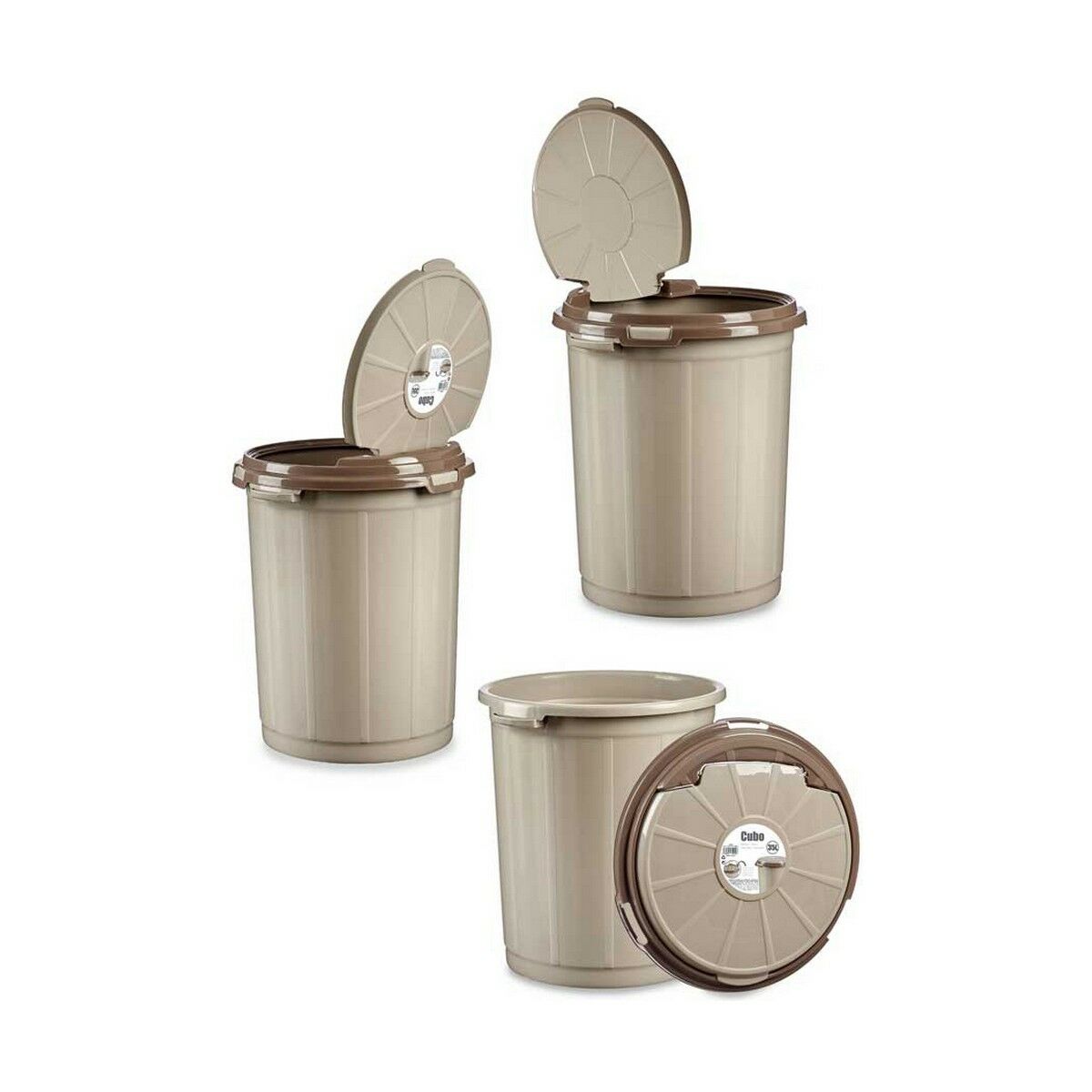 Мусорное ведро Бежевый Пластик 35 L (41 x 44 x 43 cm) (10 штук)-3