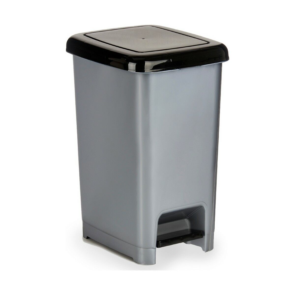 Lixo com pedal Preto Plástico Cinza 25 L (37 x 47 x 26,9 cm) (8 mil)-2