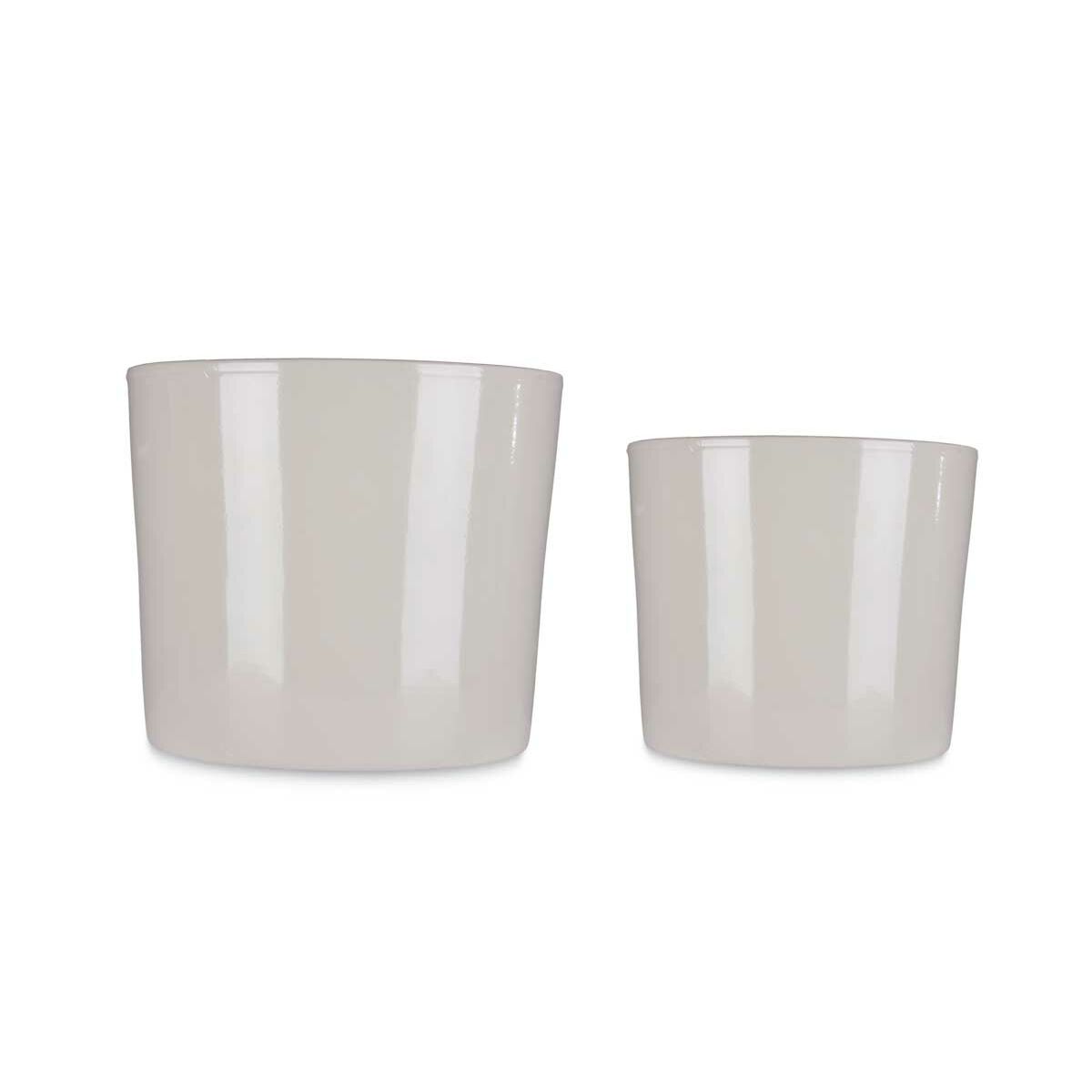 Set of pots Ø 22 cm Ø 27 cm 2 Items Grey Clay-2