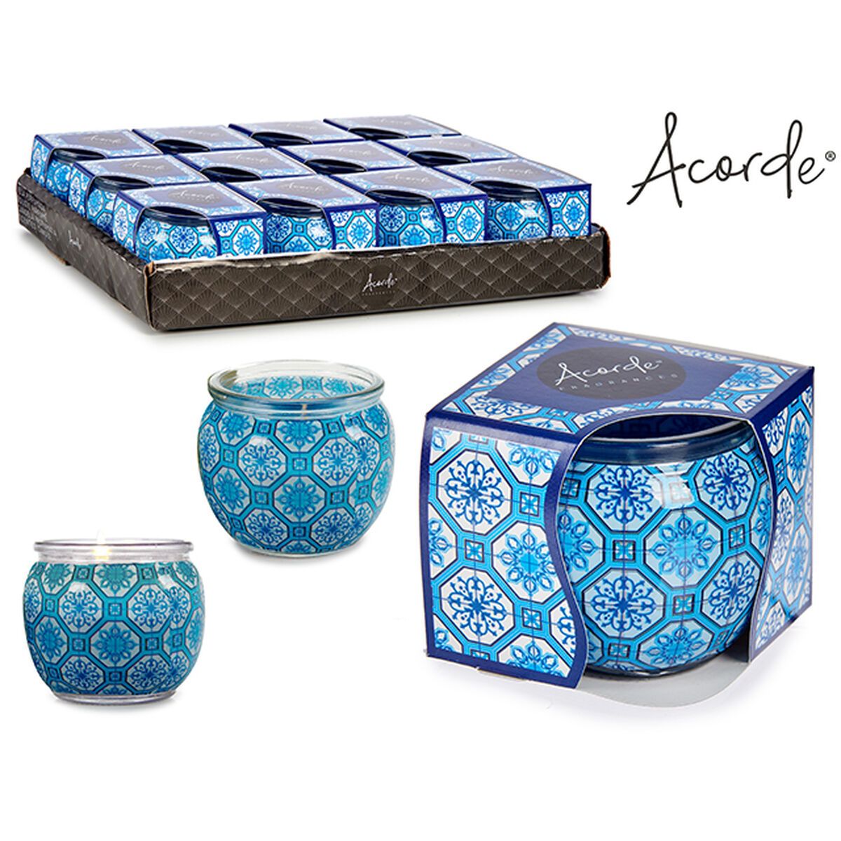 Ароматизированная свеча Прохладный 7,5 x 6,3 x 7,5 cm (12 штук)-3