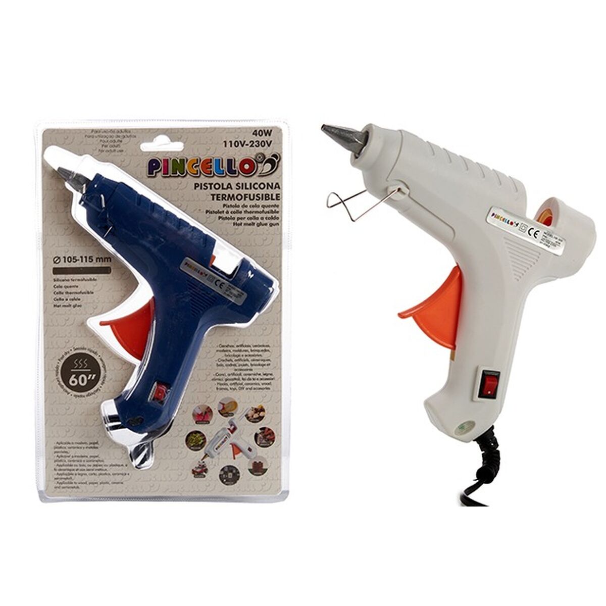 Силиконовый пистолет Металл Пластик (12 штук)-2