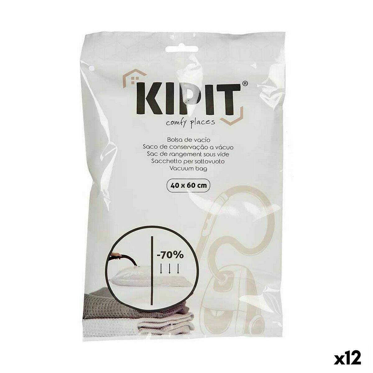 Sachets sous vide en plastique transparent 40 x 60 cm (12 pièces)