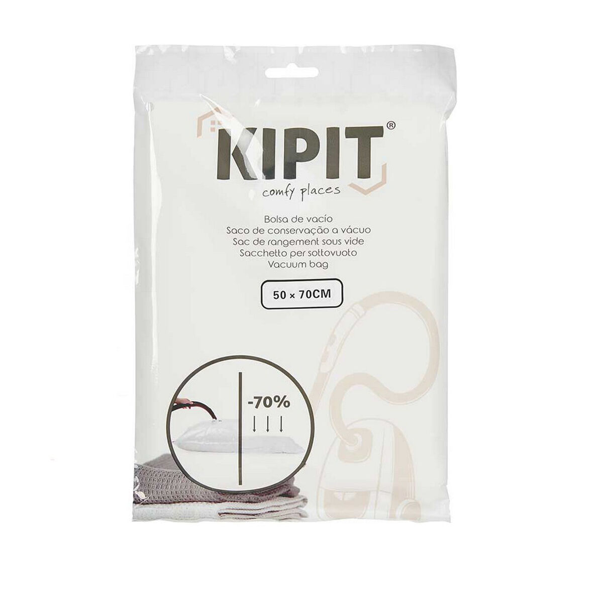 Вакуумные пакеты Прозрачный Пластик 50 x 70 cm (12 штук)-2