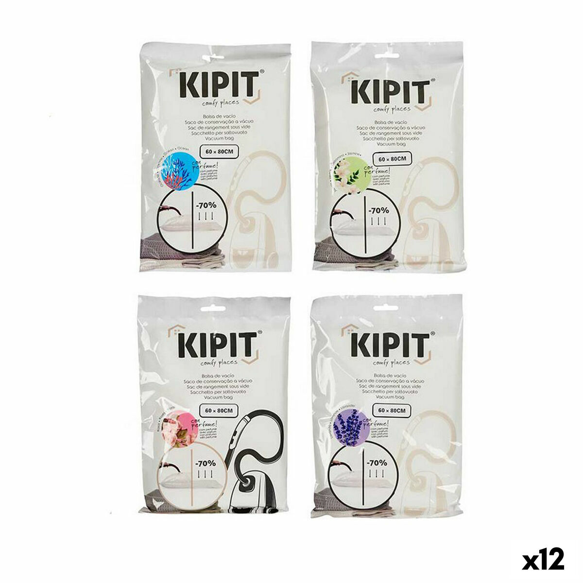 Sachets sous vide en plastique transparent 60 x 80 cm (12 pièces)