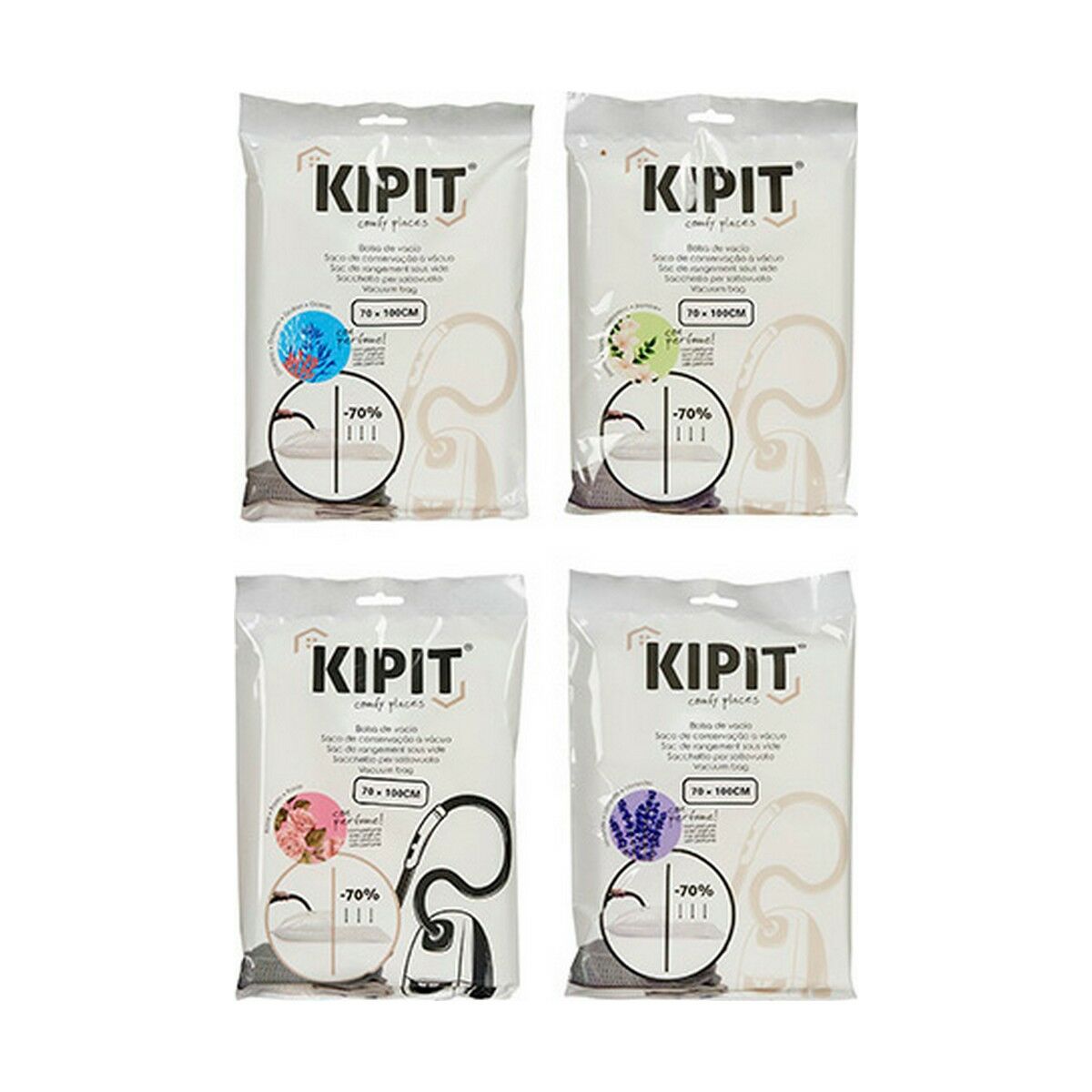 Вакуумные пакеты Прозрачный Пластик 70 x 100 cm (12 штук)-2