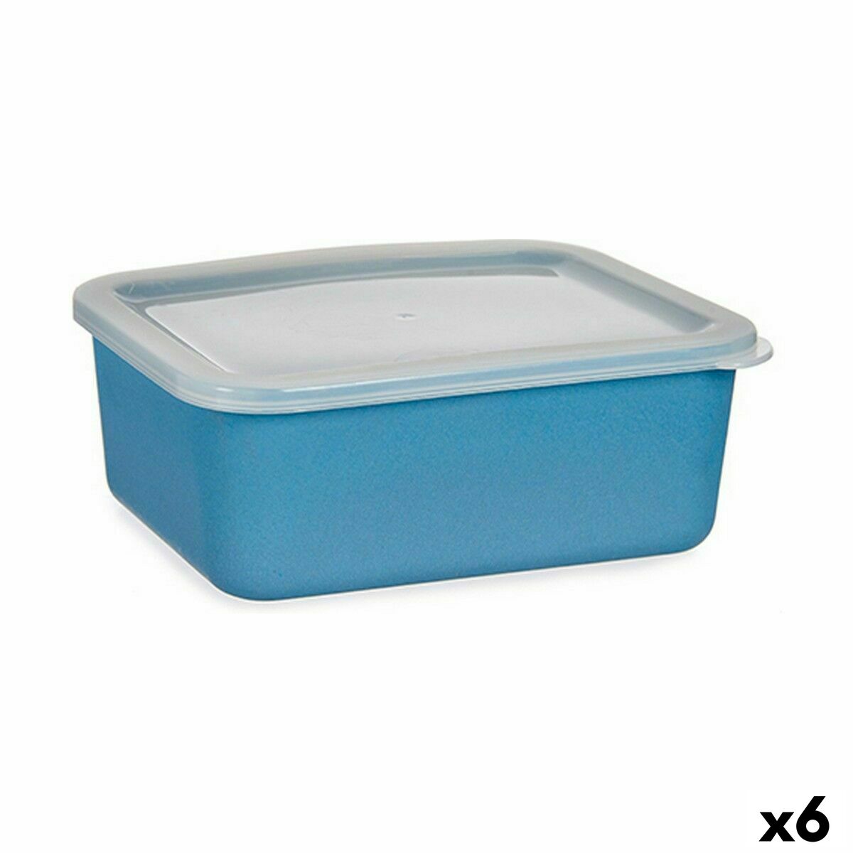 Conteneur de stockage avec couvercle bleu marine 14,5 x 7 x 19,5 cm (6 pièces)