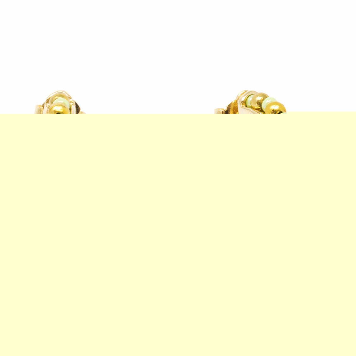 Shabama Etiopia Women's Gold Plated Brass 2 cm Green Earrings