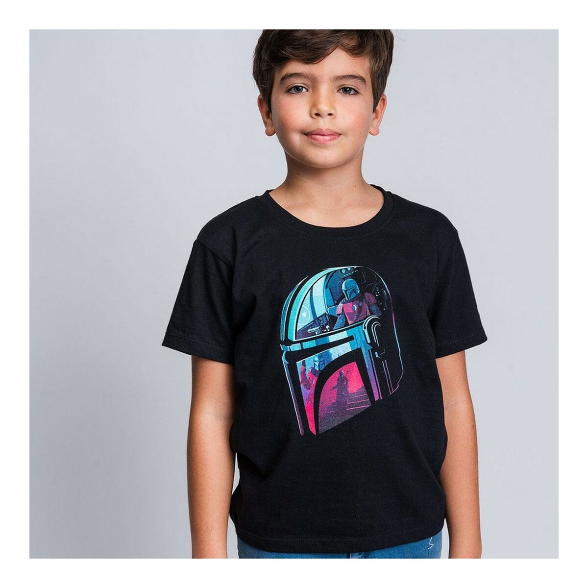 Children's Short Sleeve T-Shirt The Mandalorian Black-5