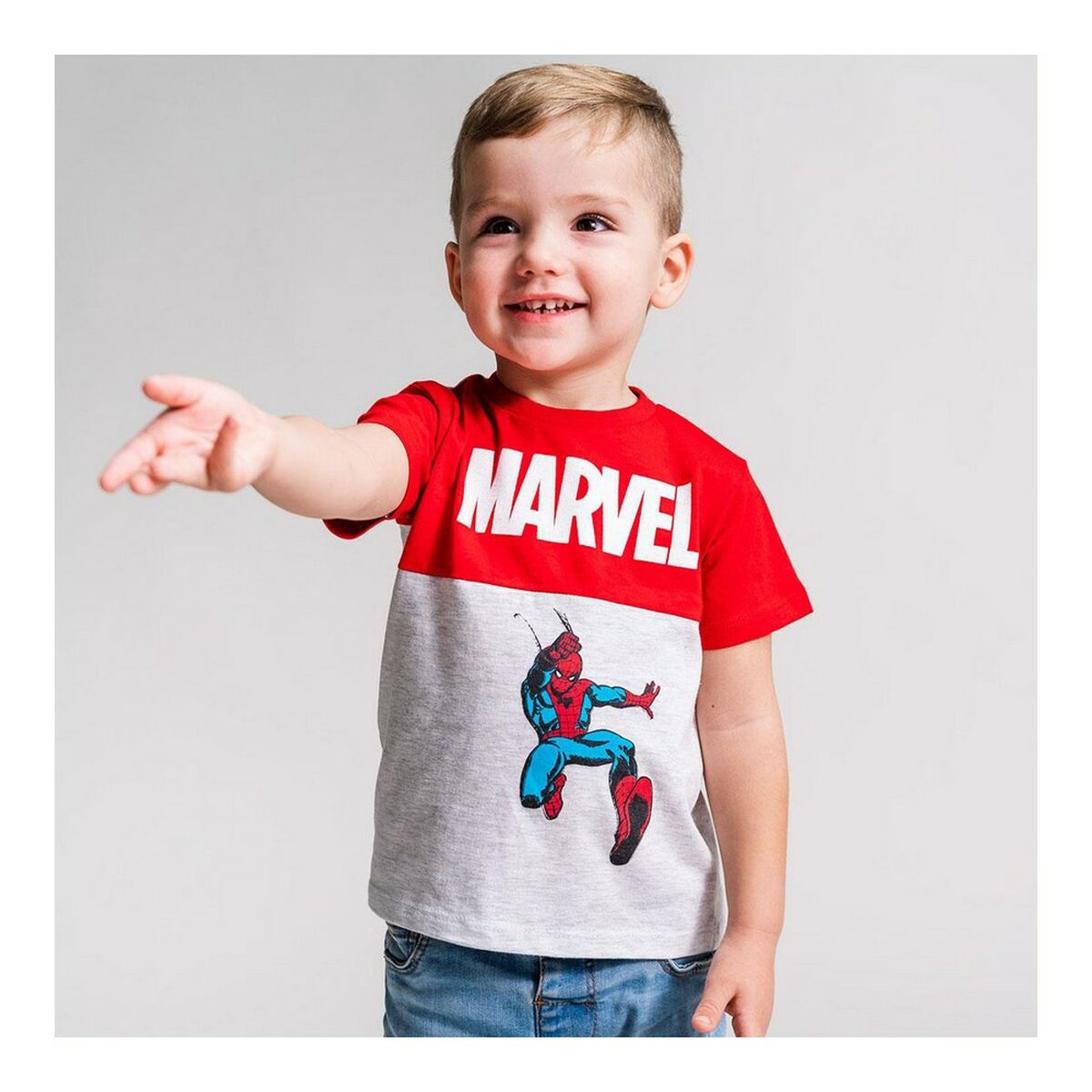 Marvel Children's Short Sleeve T-Shirt Grey 2 pieces-3