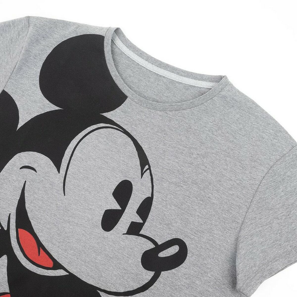 Women's Mickey Mouse Grey Dark Grey Short Sleeve T-Shirt-2