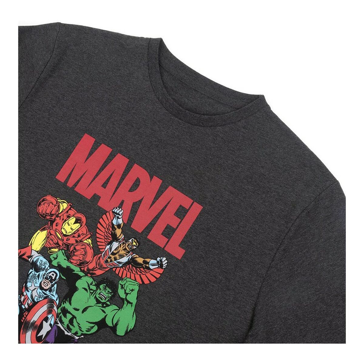 Men's Marvel Gray Dark Gray Adult Short Sleeve T-Shirt-3