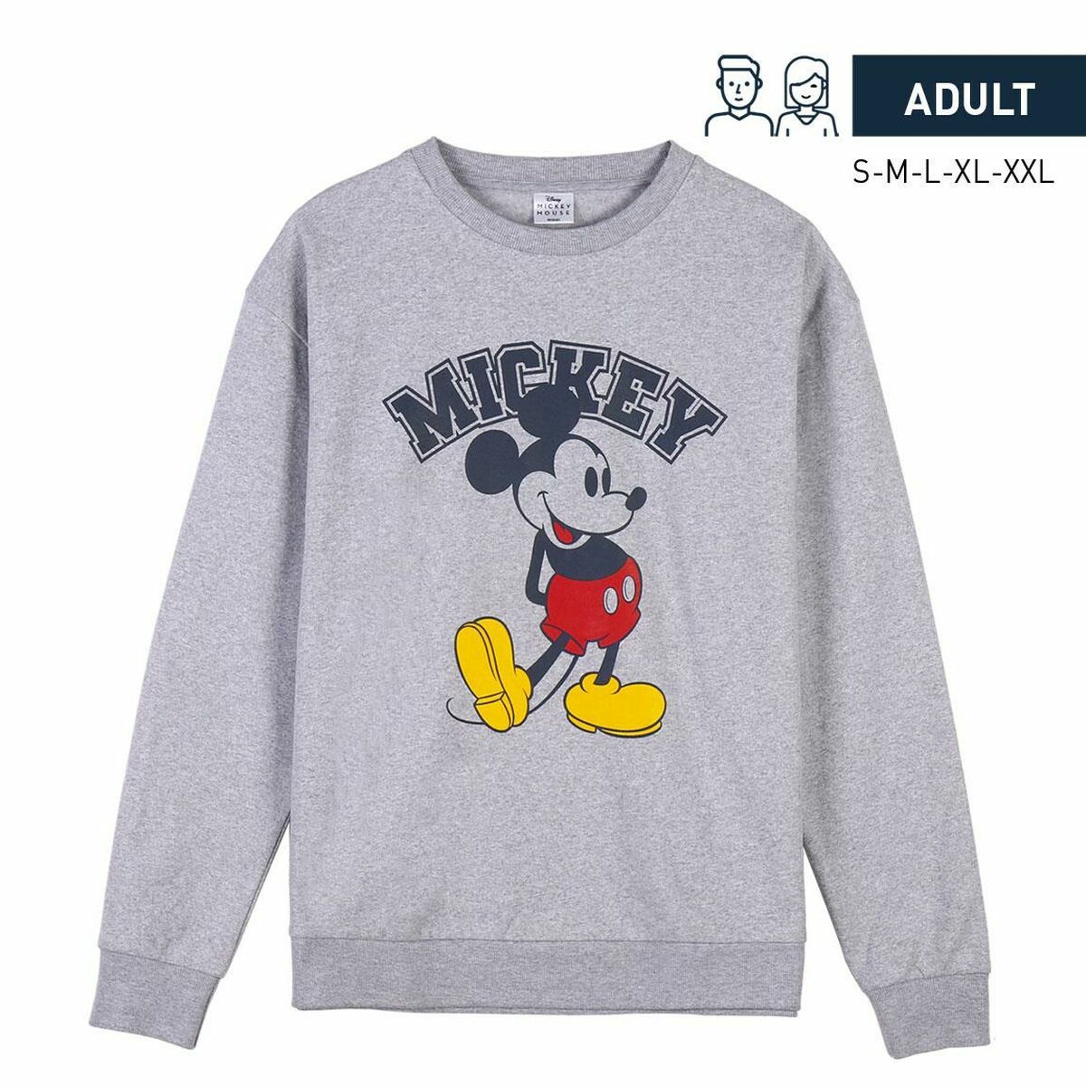 Толстовка без капюшона унисекс Mickey Mouse Серый-7