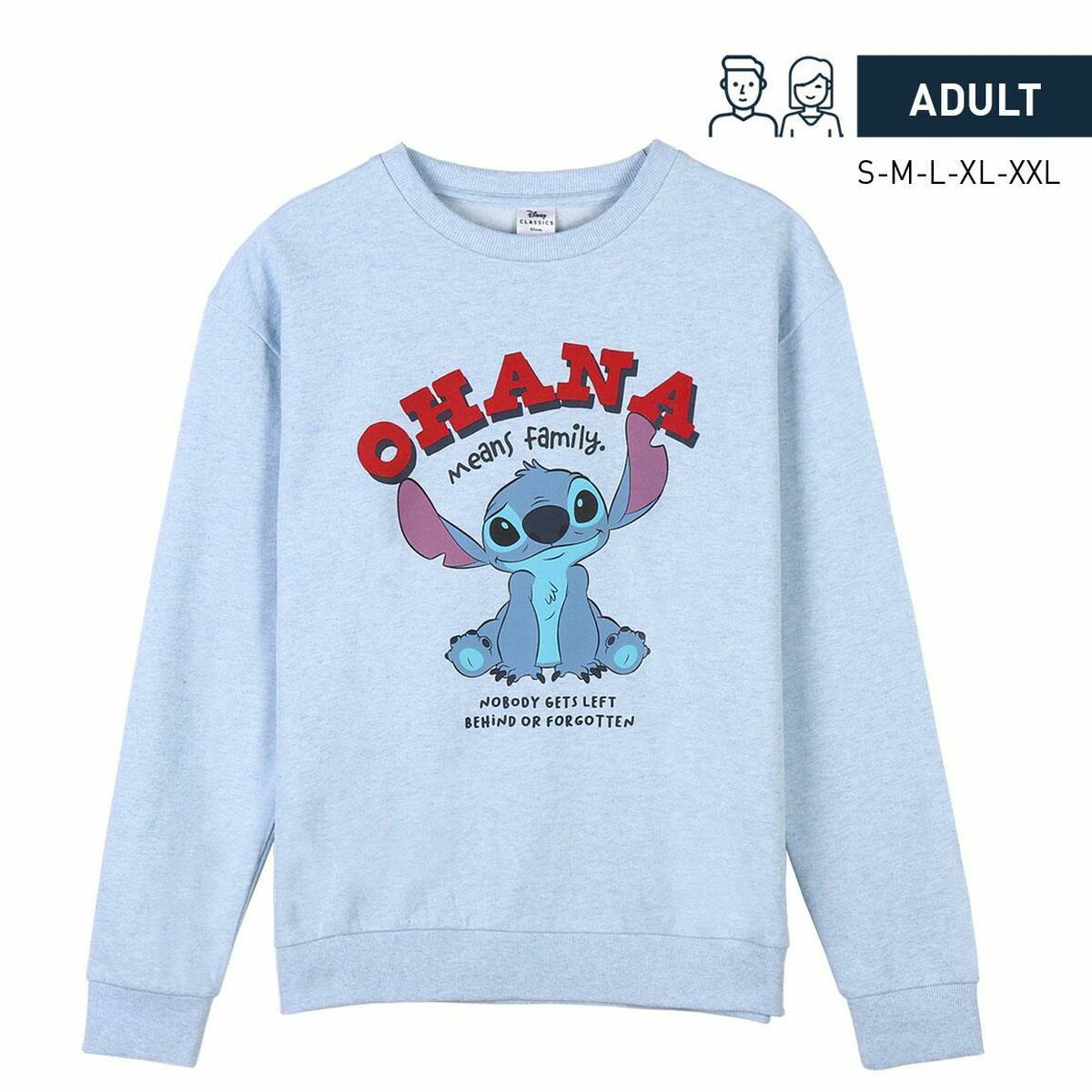 Толстовка без капюшона унисекс Stitch Светло Синий-2