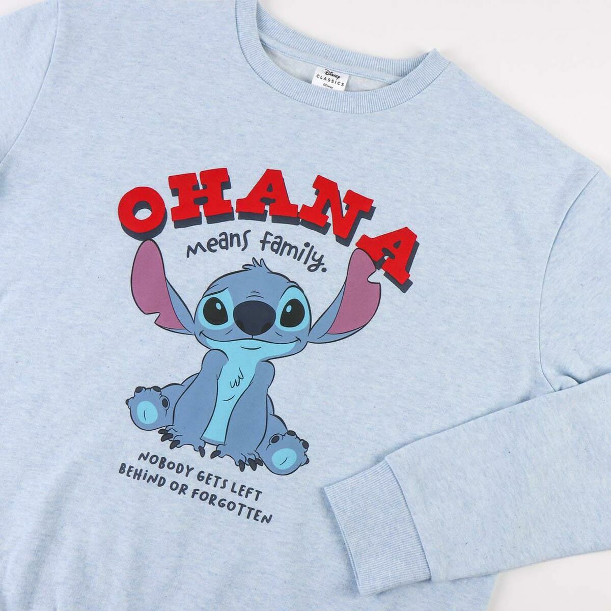 Толстовка без капюшона унисекс Stitch Светло Синий-5