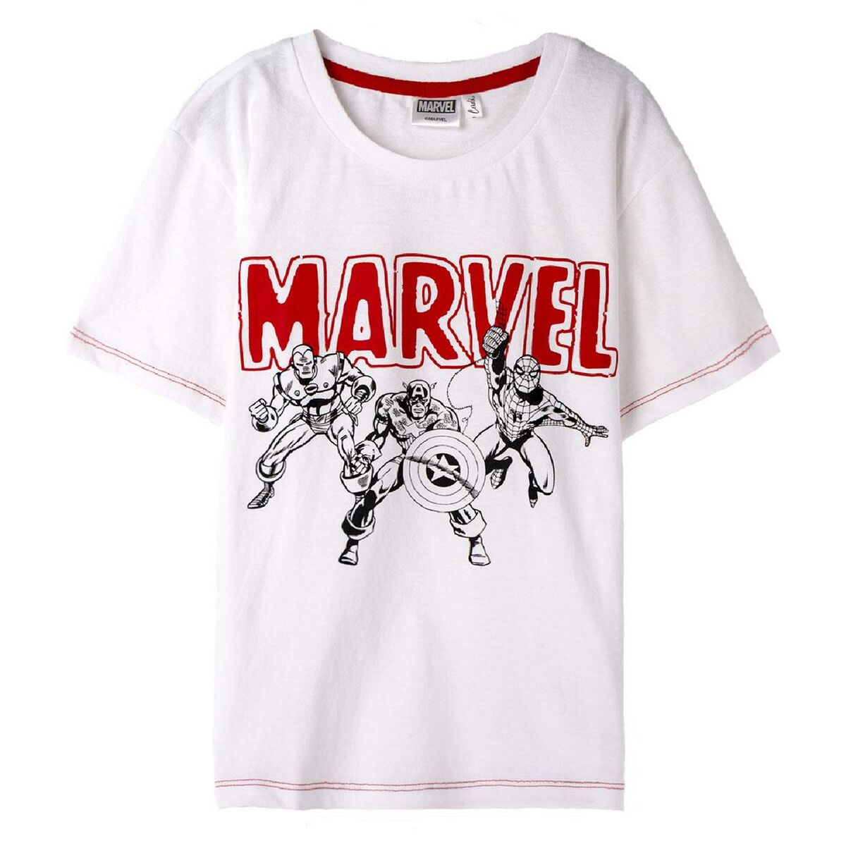 Marvel Children's Short Sleeve T-Shirt White-3