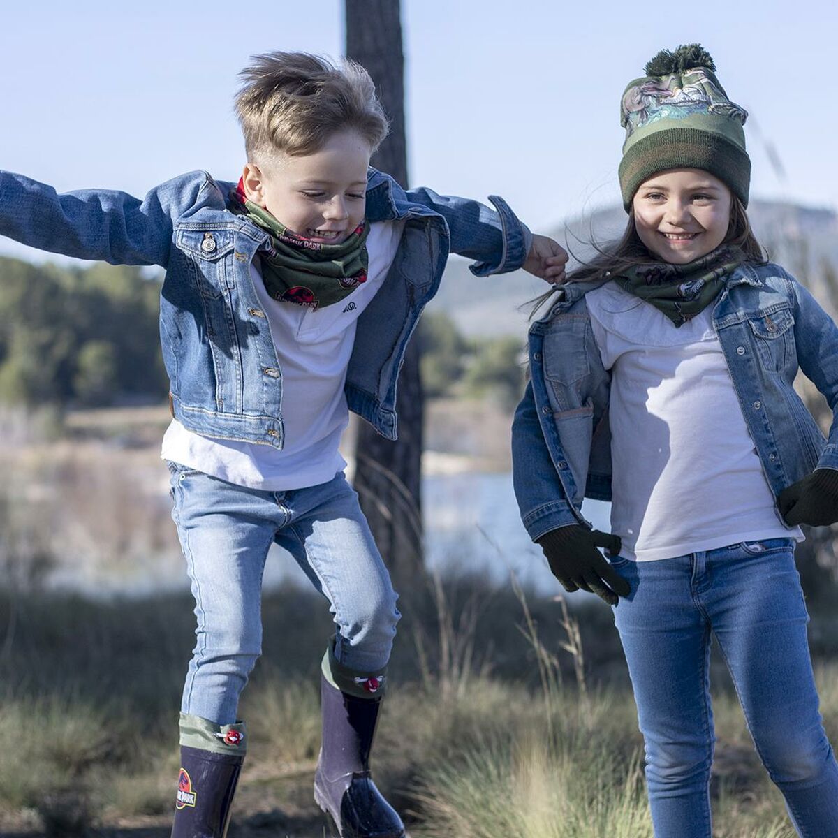 Шапка, перчатки и хомут на шею Jurassic Park 3 Предметы Темно-зеленый-3