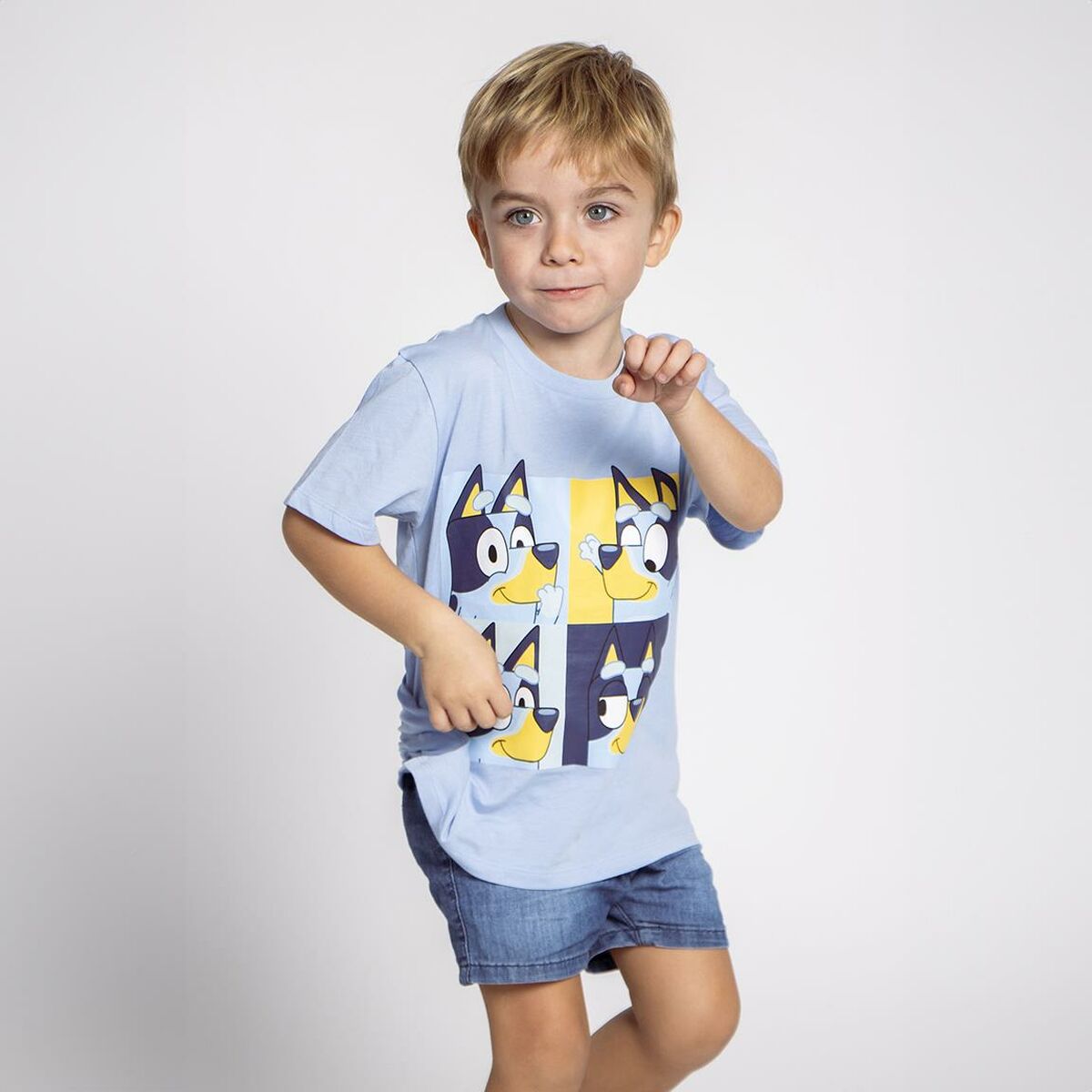 Children's Short Sleeve T-Shirt Bluey Light Blue-2