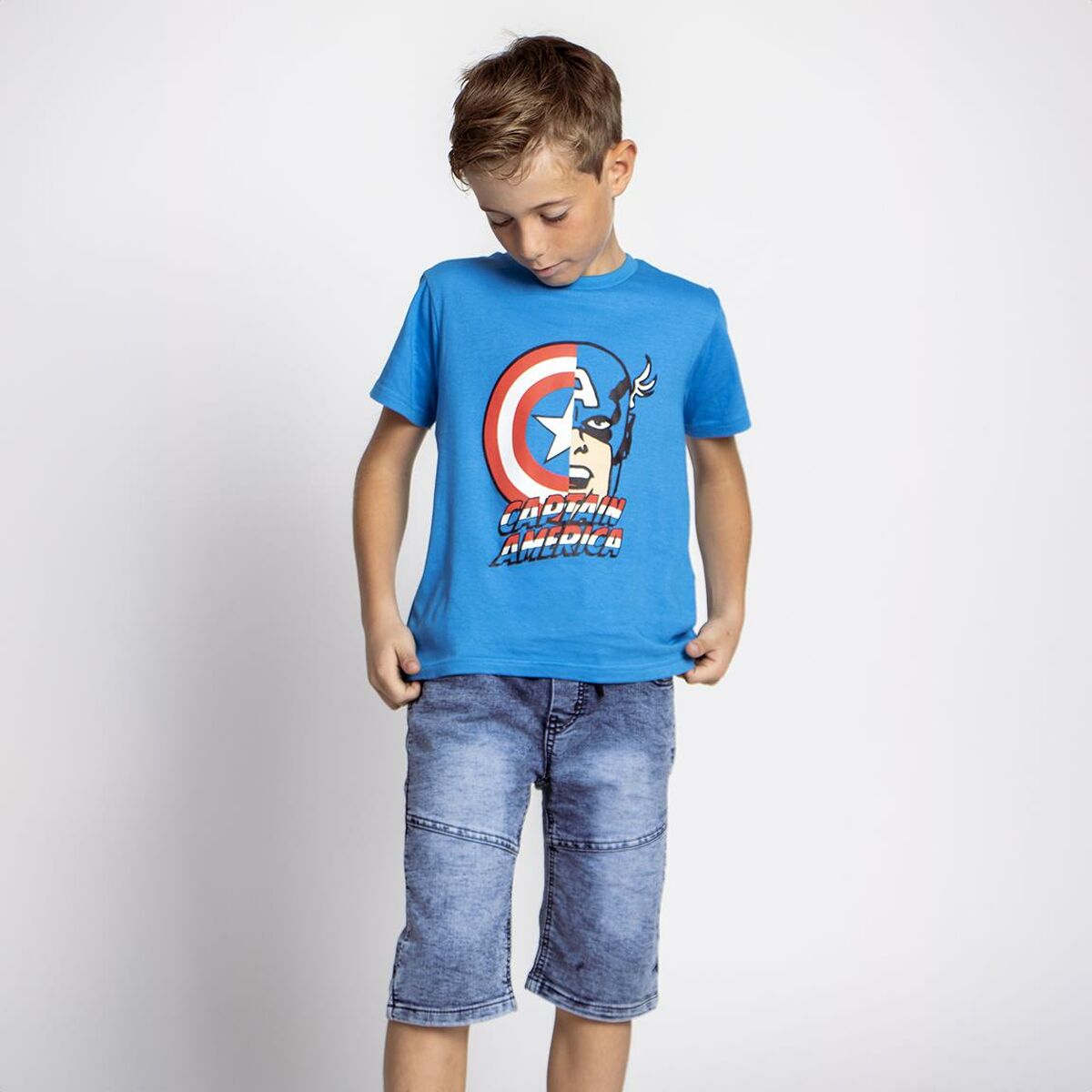 Children's Short Sleeve T-Shirt The Avengers Blue-2
