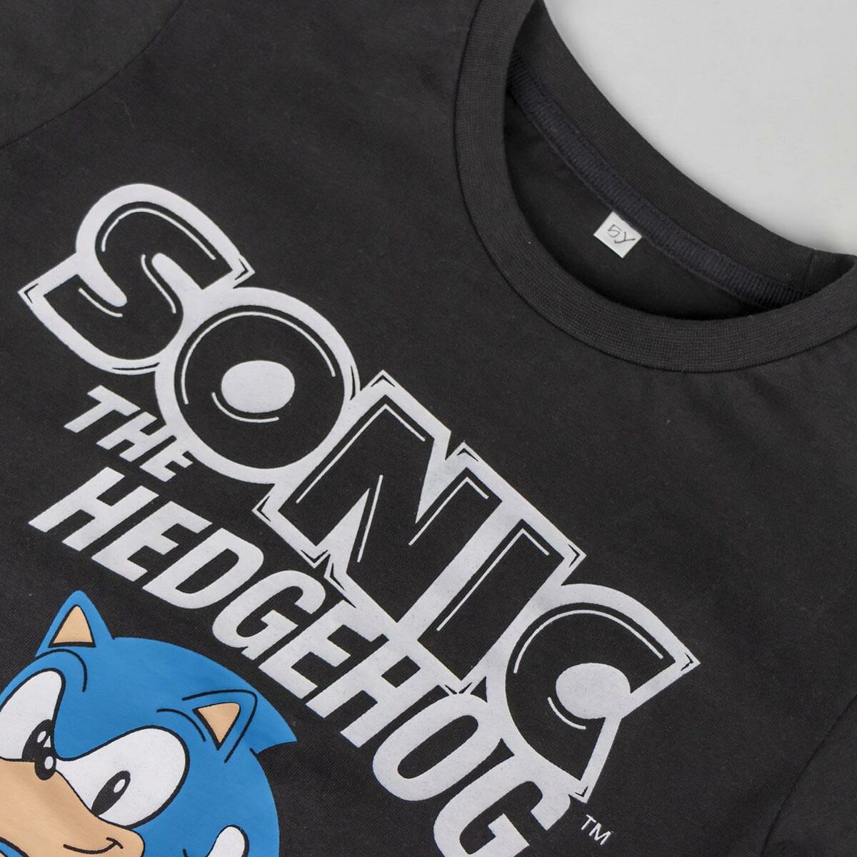 Children's Short Sleeve T-Shirt Sonic Black-5