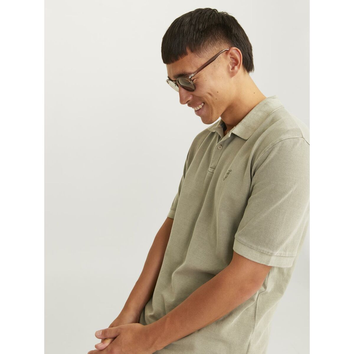 Поло с коротким рукавом мужское Jack & Jones JPRBLUWILLIAM  12257315 Зеленый-2