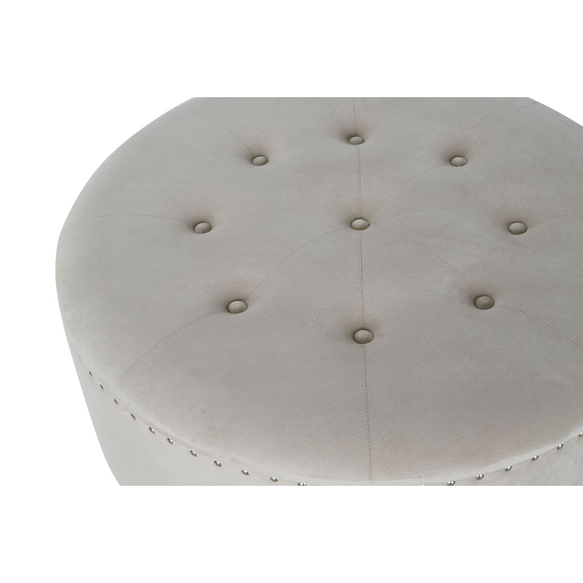 Банкетка DKD Home Decor Бежевый Серебристый полиэстер Деревянный MDF 80 x 80 x 43 cm-2