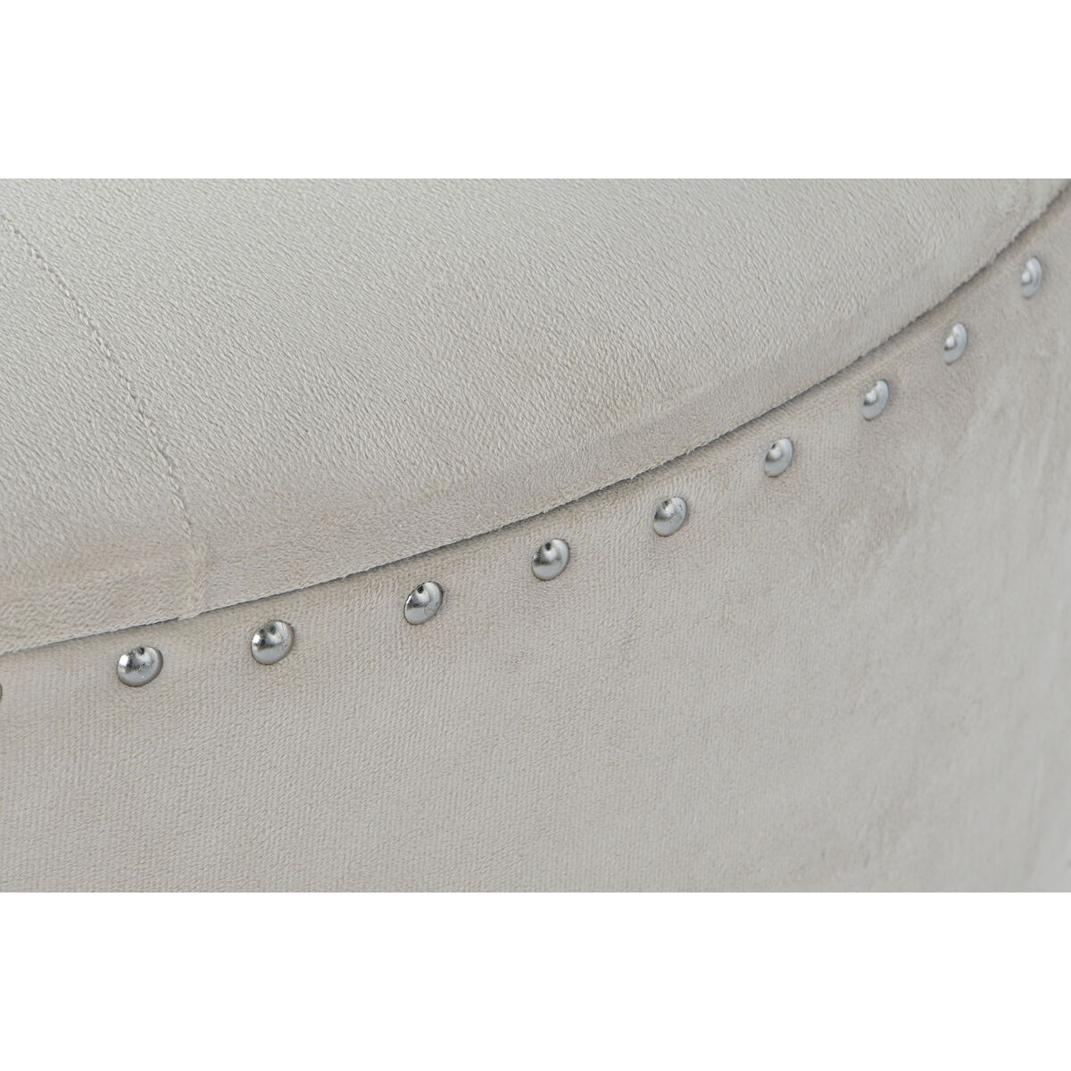 Банкетка DKD Home Decor Бежевый Серебристый полиэстер Деревянный MDF 80 x 80 x 43 cm-3
