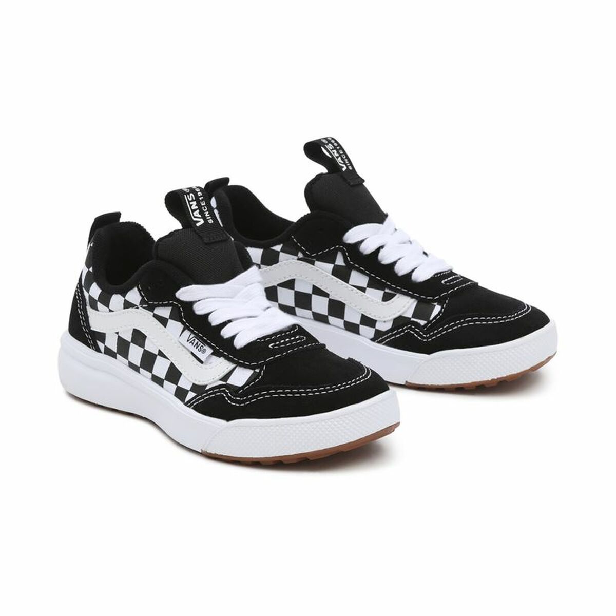 Children's casual shoes Vans Range Exp Checkerboard White Black-5