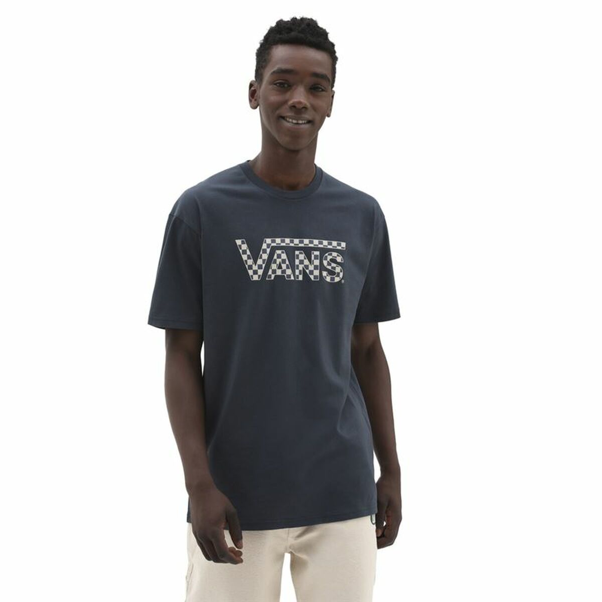 Vans Checked Blue Men's Short Sleeve T-Shirt-3