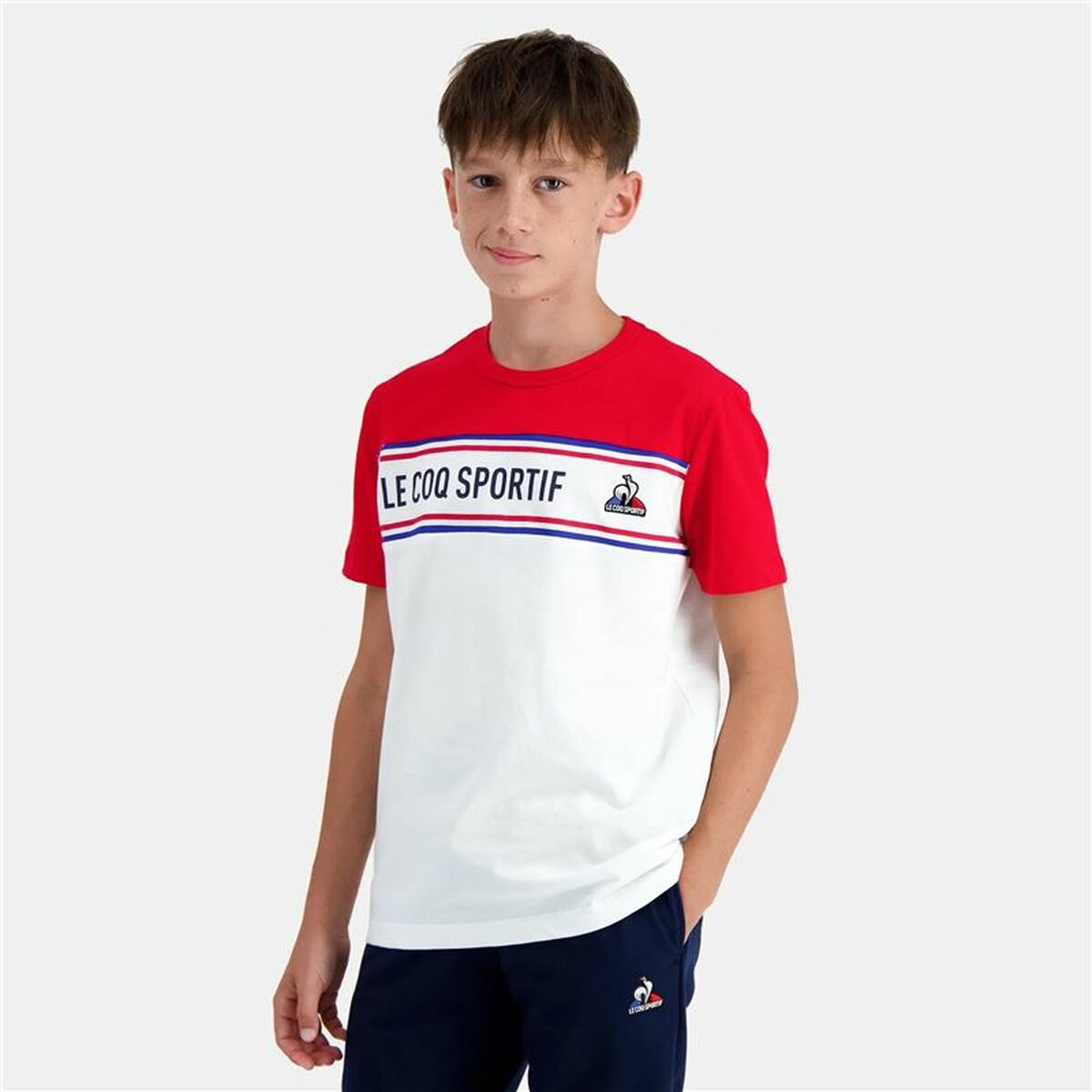 Футболка с коротким рукавом детская Le coq sportif  N°2 Tricolore Белый-5