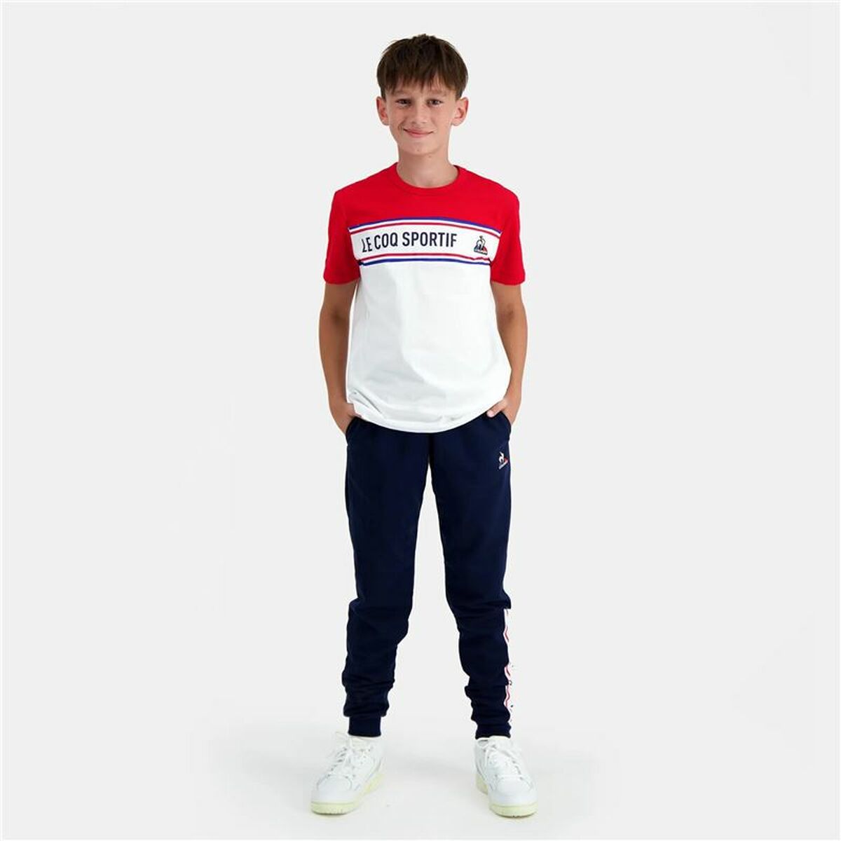 Футболка с коротким рукавом детская Le coq sportif  N°2 Tricolore Белый-8