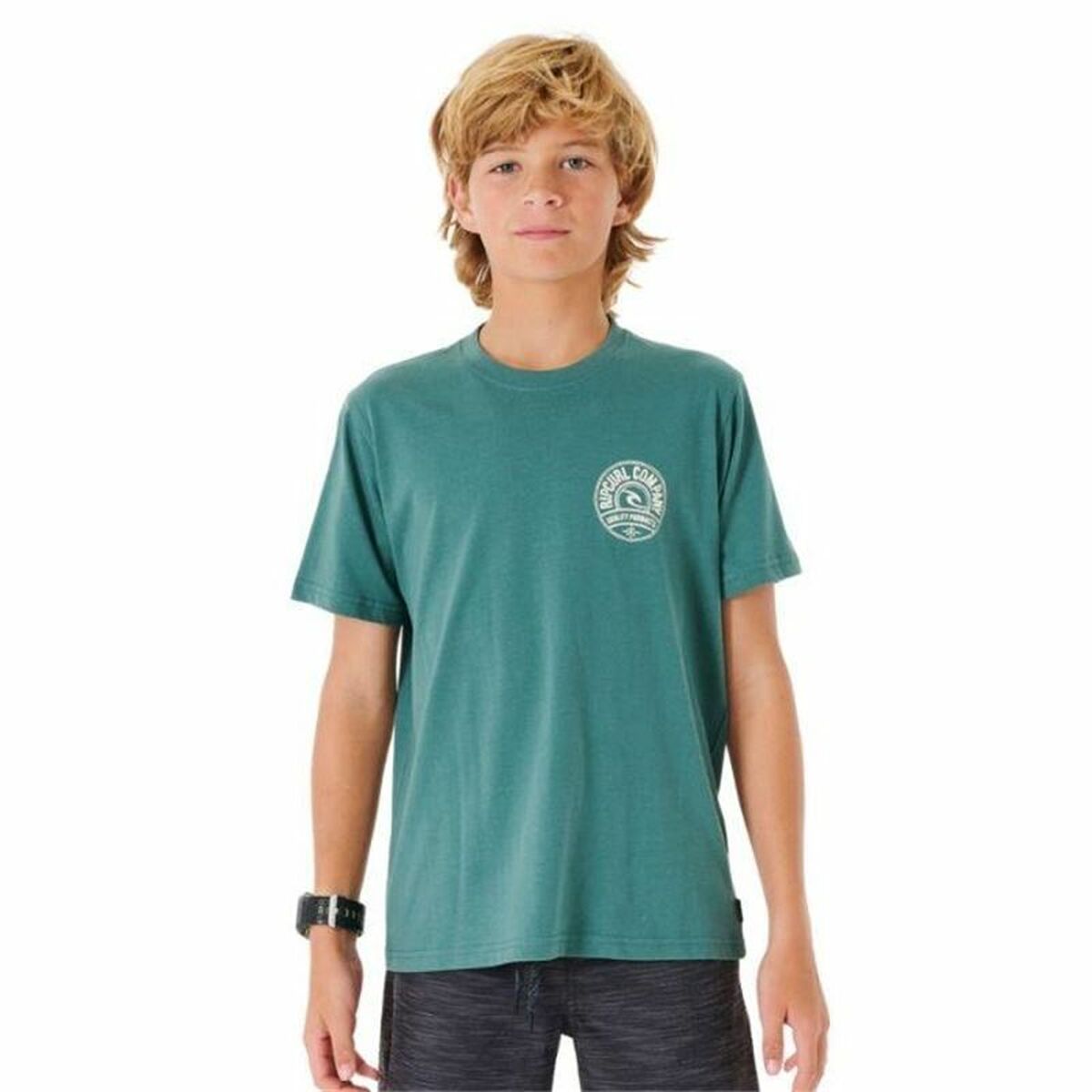 Camiseta de manga curta criança Rip Curl Stapler Azul-5