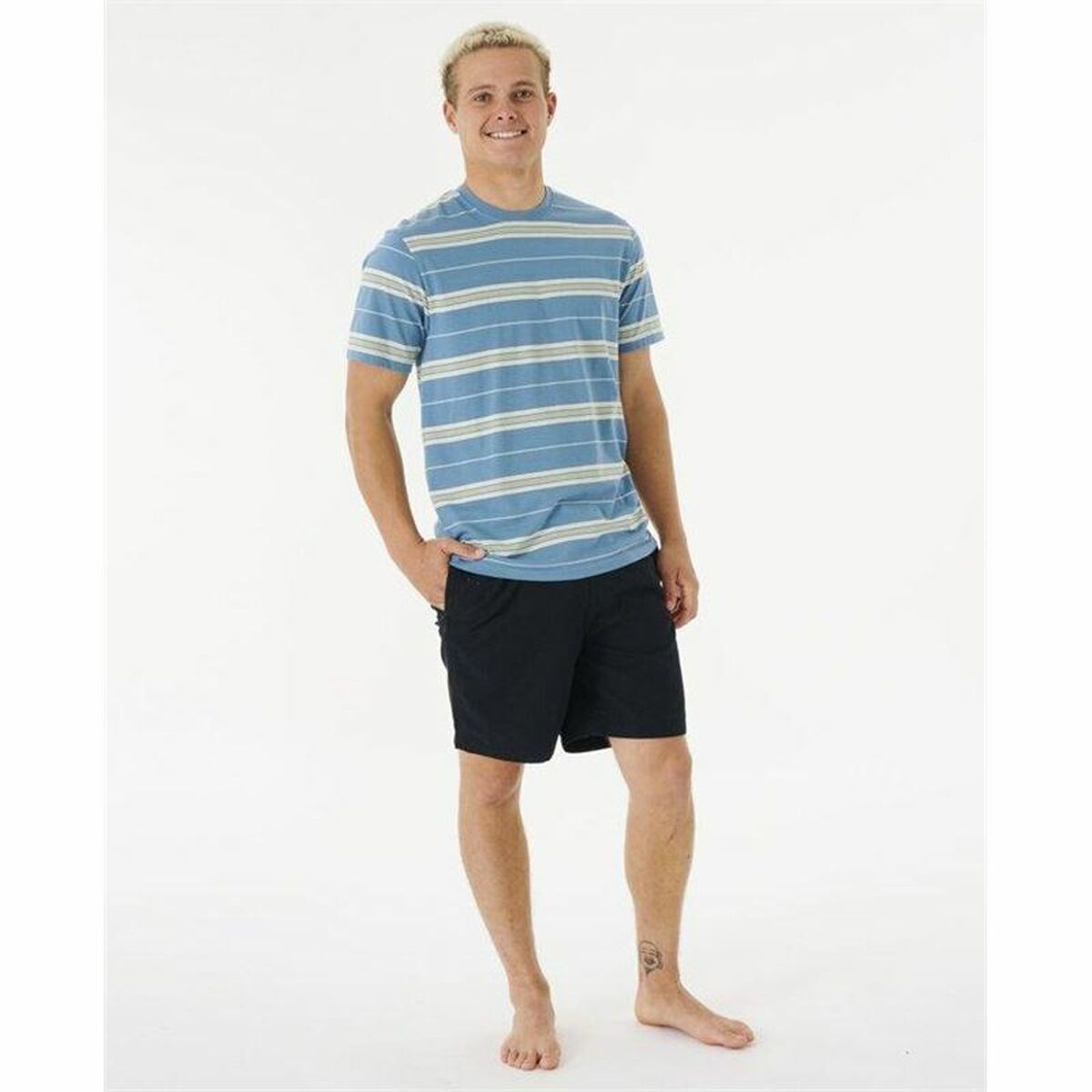 Camisola Rip Curl Surf Revival Stripe Aquamarina Masculino-3