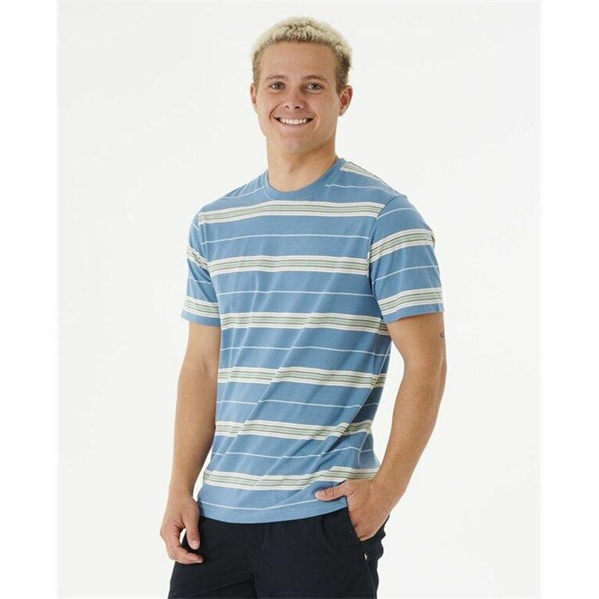 Camisola Rip Curl Surf Revival Stripe Aquamarina Masculino-4