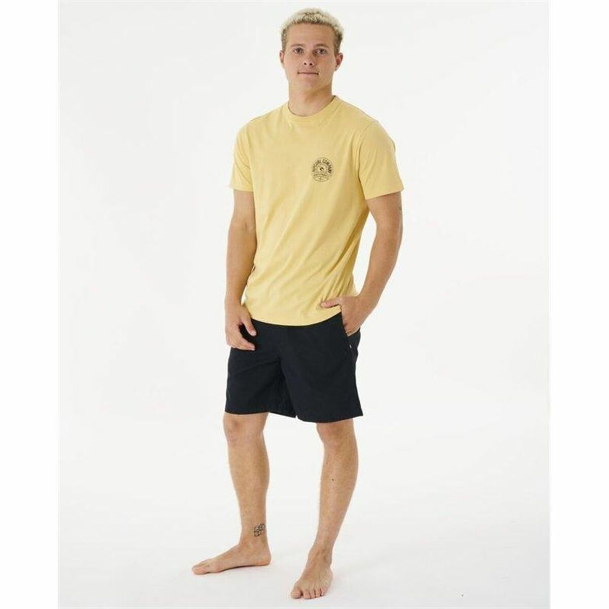 Camisola Rip Curl Stapler Amarelo Masculino-4