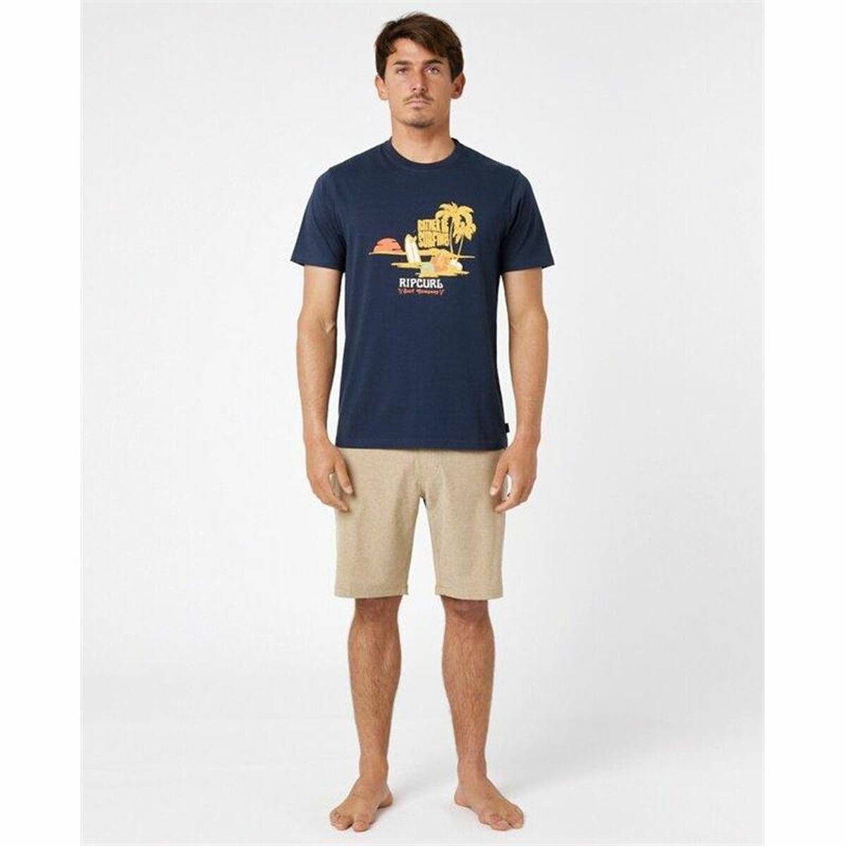 Camisola Rip Curl Framed Azul Preto Masculino-3