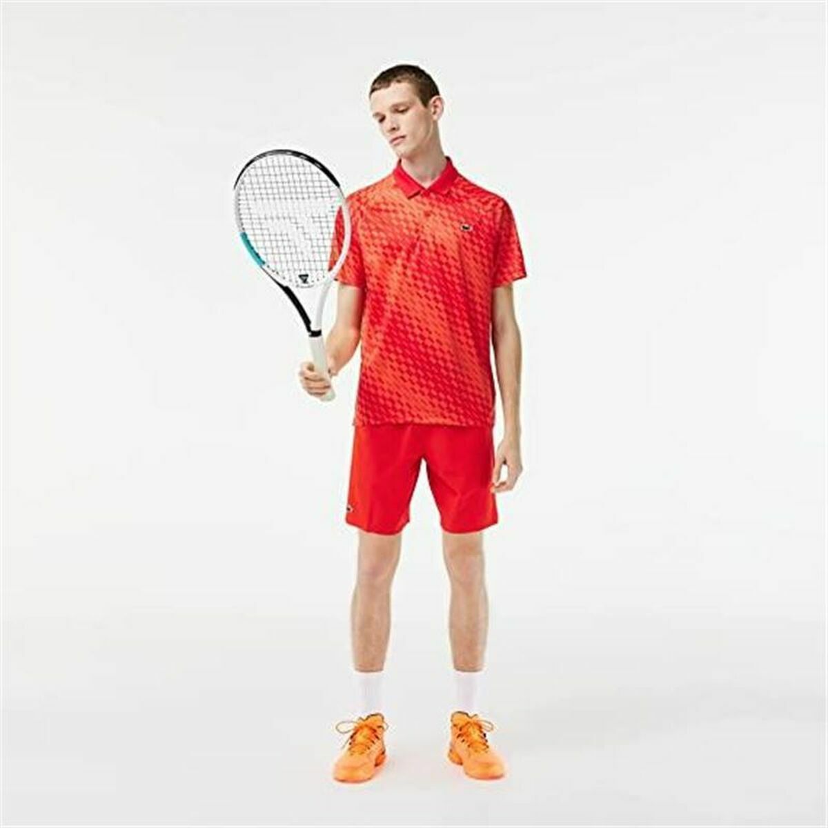 Поло с коротким рукавом мужское Lacoste Sport x Novak Djokovic Regular Fit Piqué Красный-3