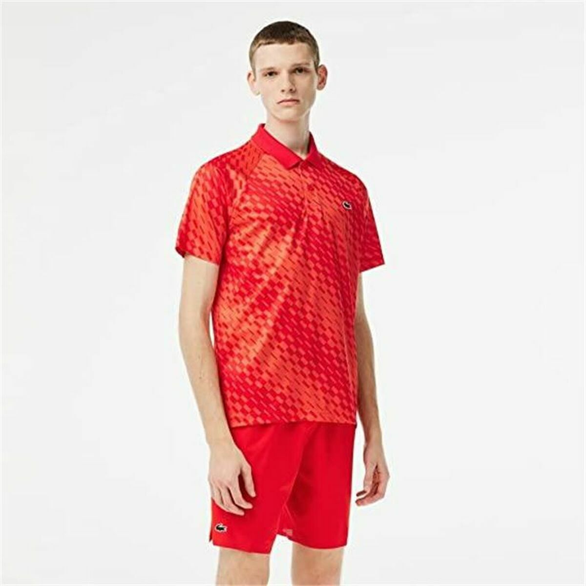 Поло с коротким рукавом мужское Lacoste Sport x Novak Djokovic Regular Fit Piqué Красный-5